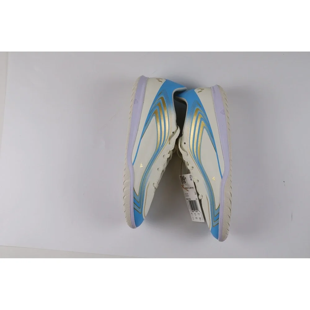 Adidas F50 Messi Club IN J Soccer Shoes Ivory Blue Gold 5 NEW